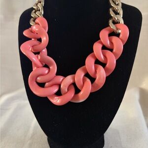 Source Unknown Coral and Gold Statement Necklace